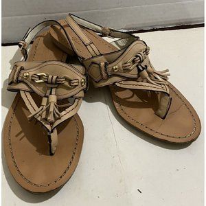 Brooks Brothers Womens Size 7.5 brown leather Tassel Sandals shoes